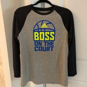 Boys Adidas 3/4 sleeve Dri-fit shirt.